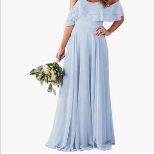 Off Shoulder Bridesmaid Dress Chiffon with Pockets